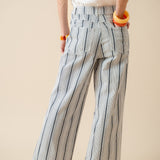 Pantalon Victoire Rayé Marine