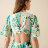 Robe Léontine Fleuri Vert