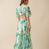 Robe Léontine Fleuri Vert