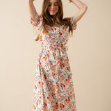 Robe Maxine Fleuri Beige