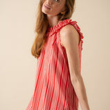 Robe Milly Rayé Rouge
