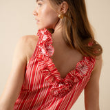 Robe Milly Rayé Rouge