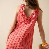 Robe Milly Rayé Rouge