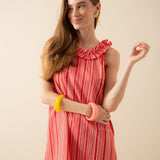 Robe Milly Rayé Rouge