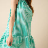 Robe Nina Rayé Turquoise