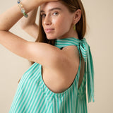 Robe Nina Rayé Turquoise