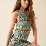 Robe Ondine Chevron Turquoise