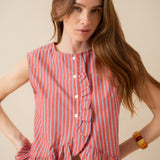 Top Agatha Rayé Rouge