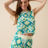 Top Loren Crochet Turquoise