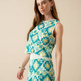 Top Loren Crochet Turquoise