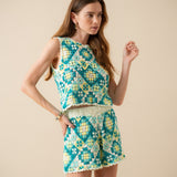 Top Loren Crochet Turquoise