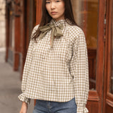 Blouse Clélia Carreaux Kaki