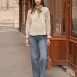 Blouse Clélia Carreaux Kaki