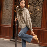 Blouse Clélia Carreaux Kaki