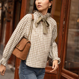 Blouse Clélia Carreaux Kaki