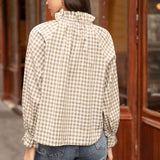 Blouse Clélia Carreaux Kaki