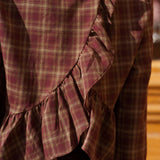 Blouse Loena Carreaux Bordeaux