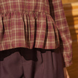 Blouse Loena Carreaux Bordeaux