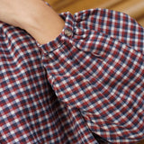 Blouse Ondine Carreaux Bordeaux