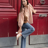 Blouse Ondine Carreaux Camel