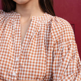 Blouse Ondine Carreaux Camel