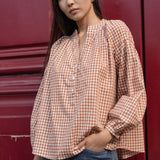 Blouse Ondine Carreaux Camel