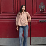 Blouse Ondine Carreaux Camel