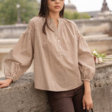 Blouse Rachel Rayé Marron