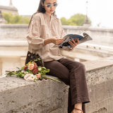 Blouse Rachel Rayé Marron