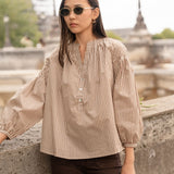 Blouse Rachel Rayé Marron