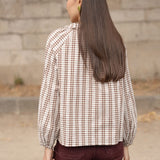Blouse Symone Carreaux Marron