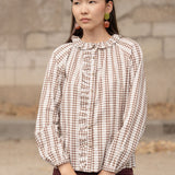 Blouse Symone Carreaux Marron