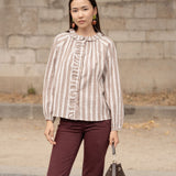 Blouse Symone Carreaux Marron