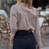 Chemise Daphné Rayé Marron
