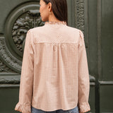 Chemise Hélène Carreaux Camel