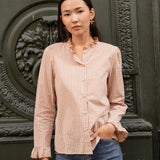 Chemise Hélène Carreaux Camel