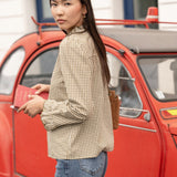 Chemise Hélène Carreaux Kaki