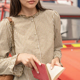 Chemise Hélène Carreaux Kaki
