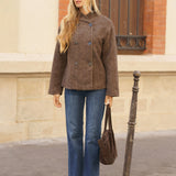Manteau Augustine Chevrons Marron