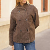 Manteau Augustine Chevrons Marron