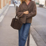 Manteau Augustine Chevrons Marron