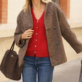 Manteau Augustine Chevrons Marron
