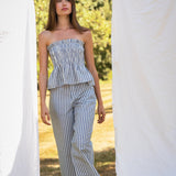 Pantalon Claudio Rayé Marine