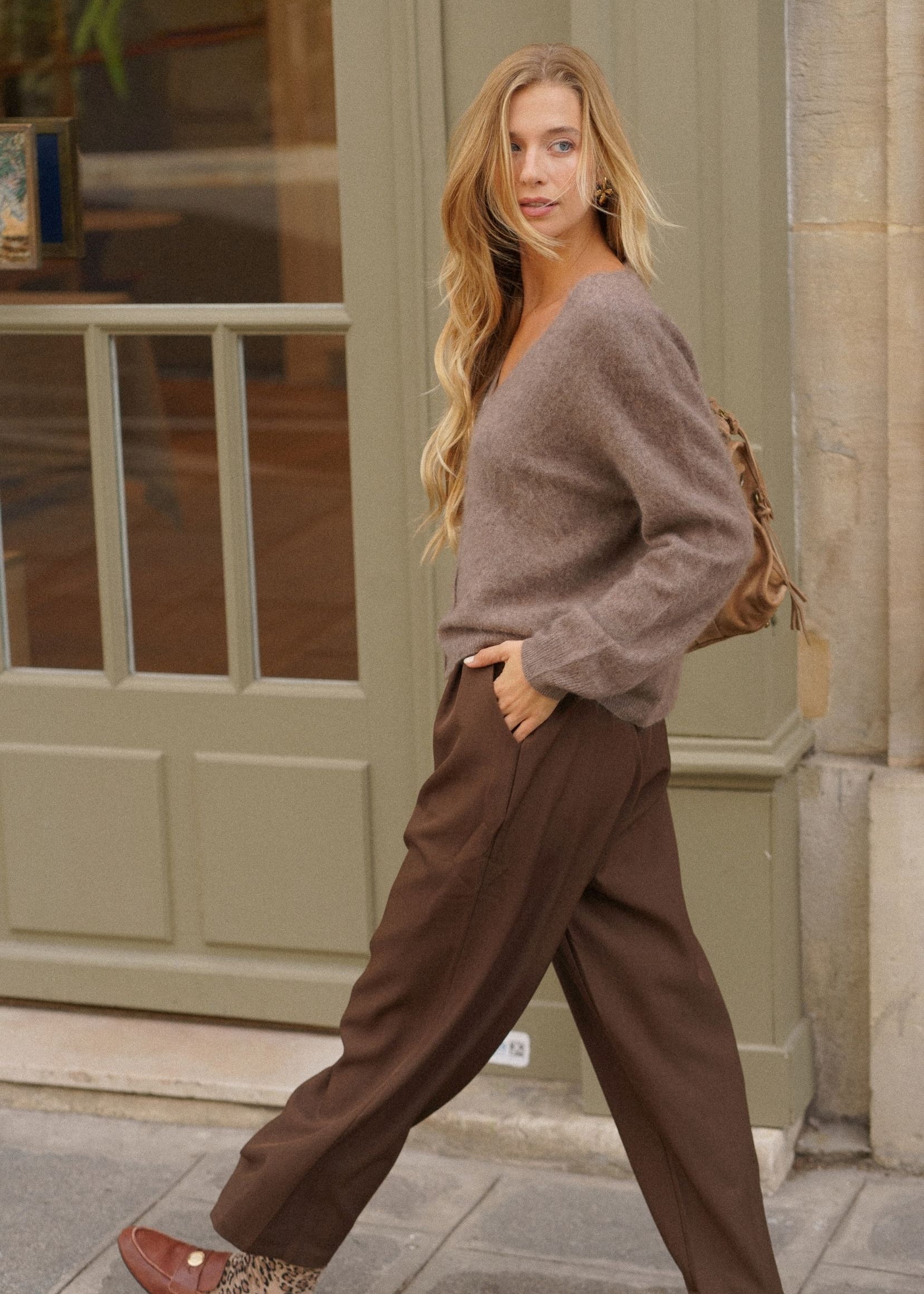 Pantalon Constance Marron