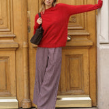 Pantalon Edmée Carreaux Bordeaux