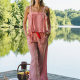 Pantalon Juliette Vichy Rouge