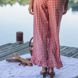 Pantalon Juliette Vichy Rouge