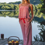 Pantalon Juliette Vichy Rouge
