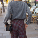 Pantalon Lorette Vichy Bordeaux