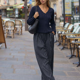 Pantalon Lorette Vichy Marine